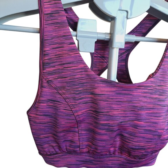 DryTek Purple Medium Support Sports Bra With Keyhole Back Removable Padded Small - Picture 4 of 9
